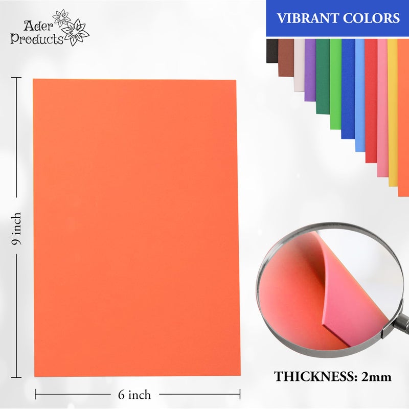 Ader Products Orange Eva Foam Sheets, 2mm Thick, 6 x 9 Inch, Handicraft Foam Paper for Arts and Crafts, by Ader Products - 12 Sheets - Image 3
